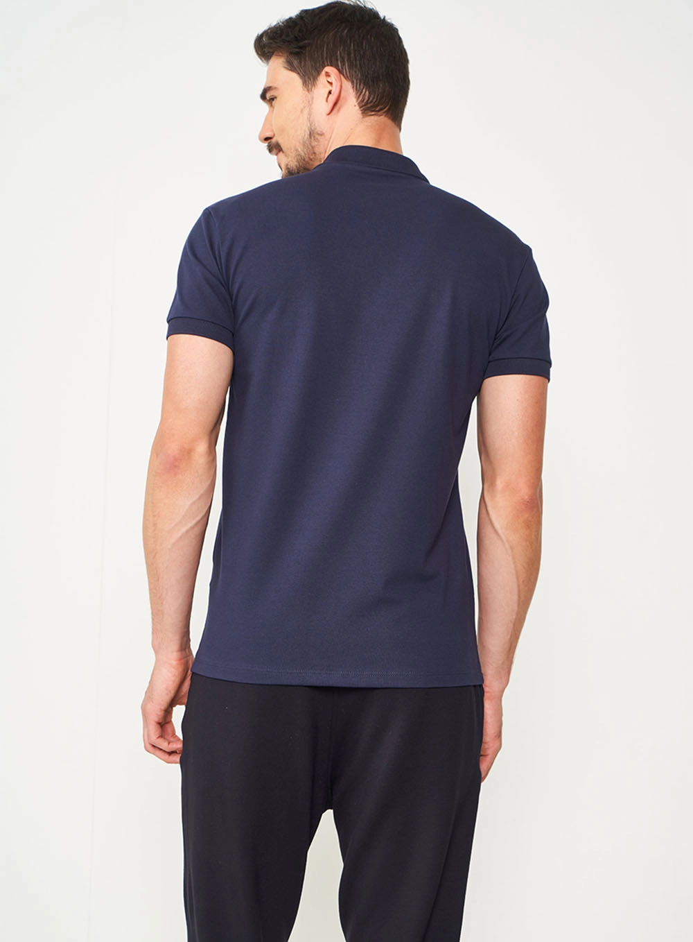 Camisa Polo Masculina Essential Flex Algodão Pima Azul Darkness