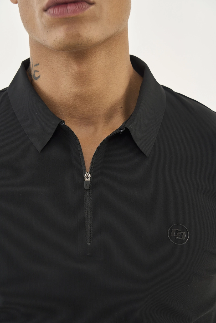 Camisa Polo Flex Gola Zíper Preto