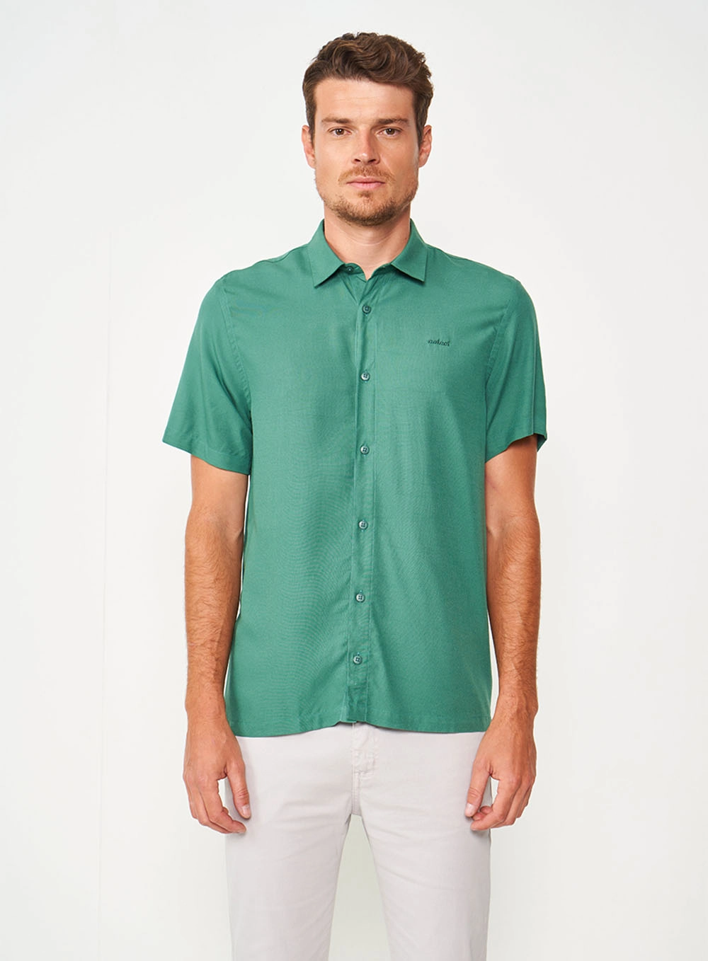 Camisa Relax Manga Curta Verde
