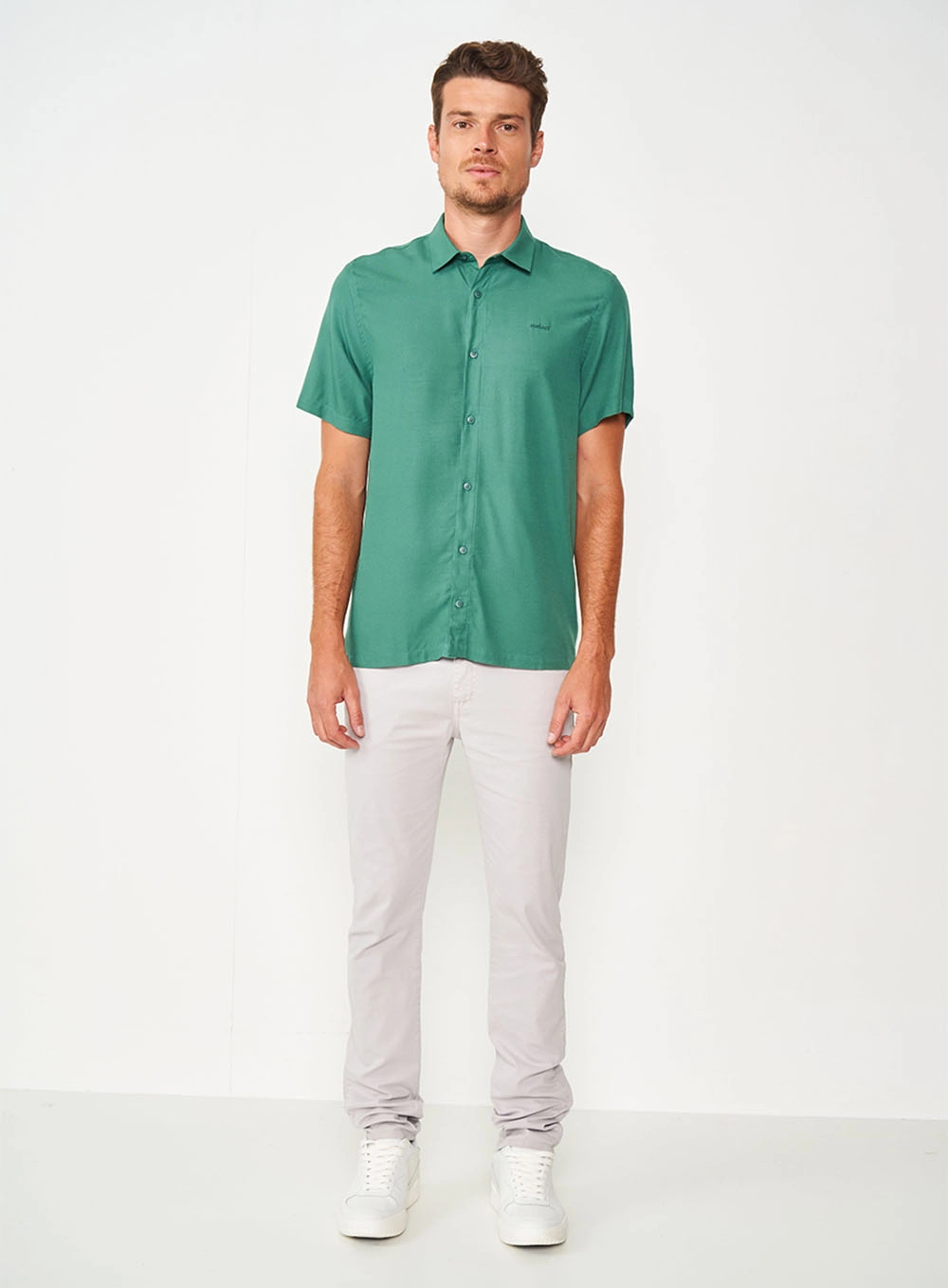 Camisa Relax Manga Curta Verde