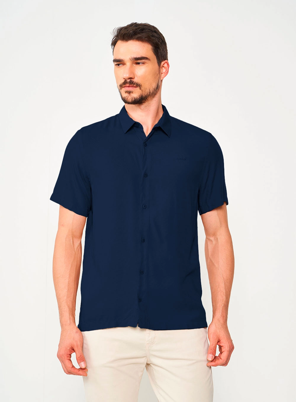 Camisa Relax Manga Curta Azul Darkness