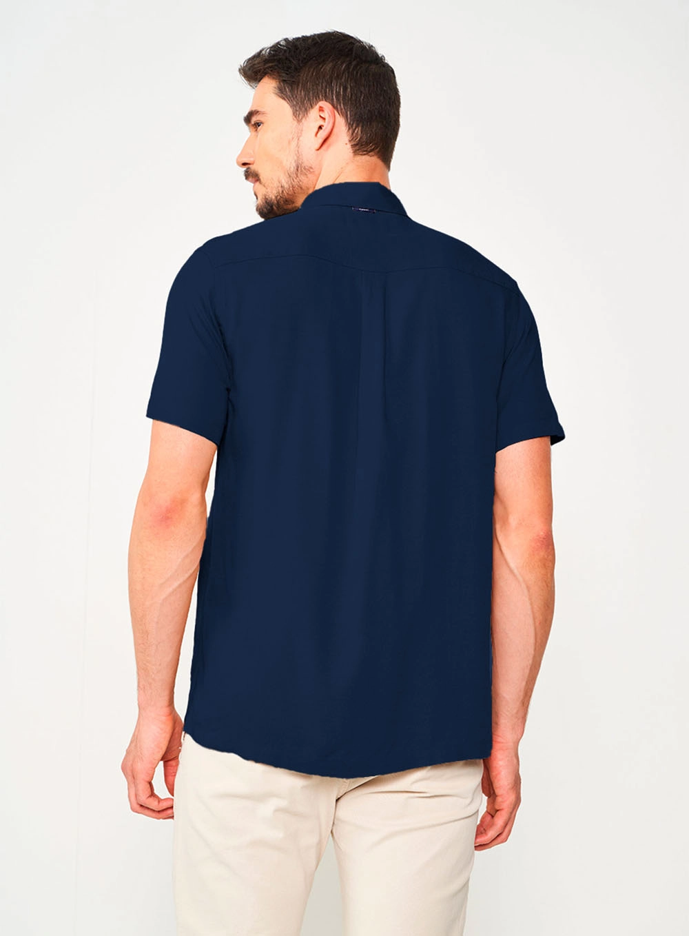 Camisa Relax Manga Curta Azul Darkness