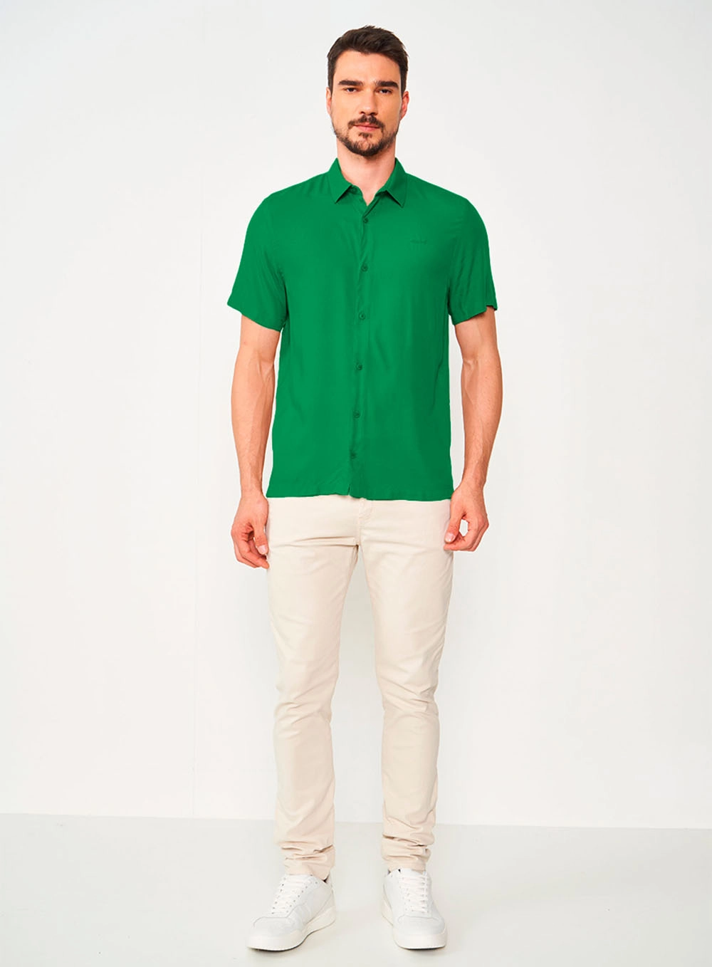 Camisa Relax Manga Curta Verde Dille