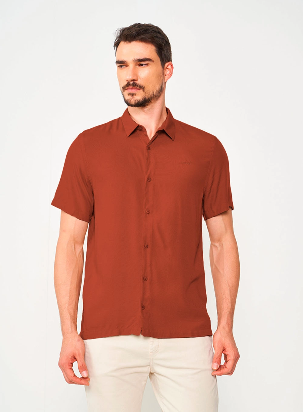Camisa Relax Manga Curta Laranja