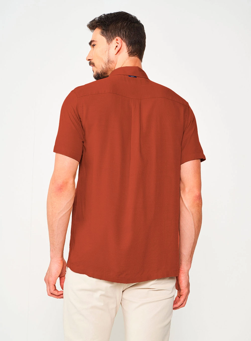Camisa Relax Manga Curta Laranja