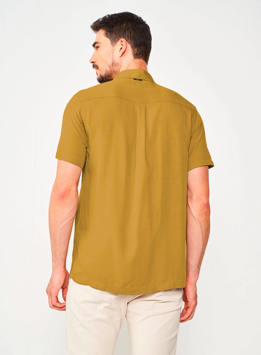 Camisa Relax Manga Curta Amarelo Ochre