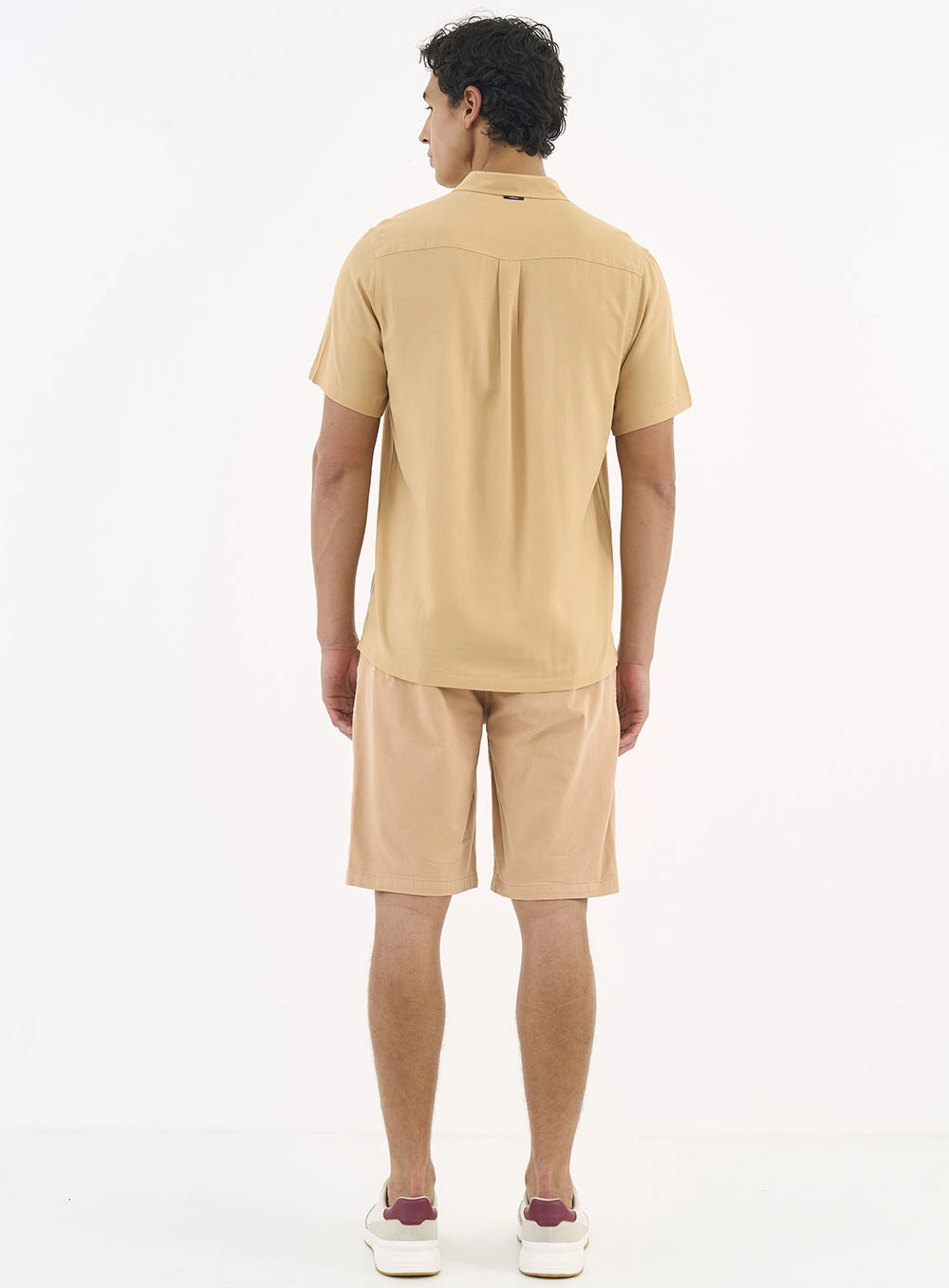 Camisa Relax Manga Curta Bege Bear