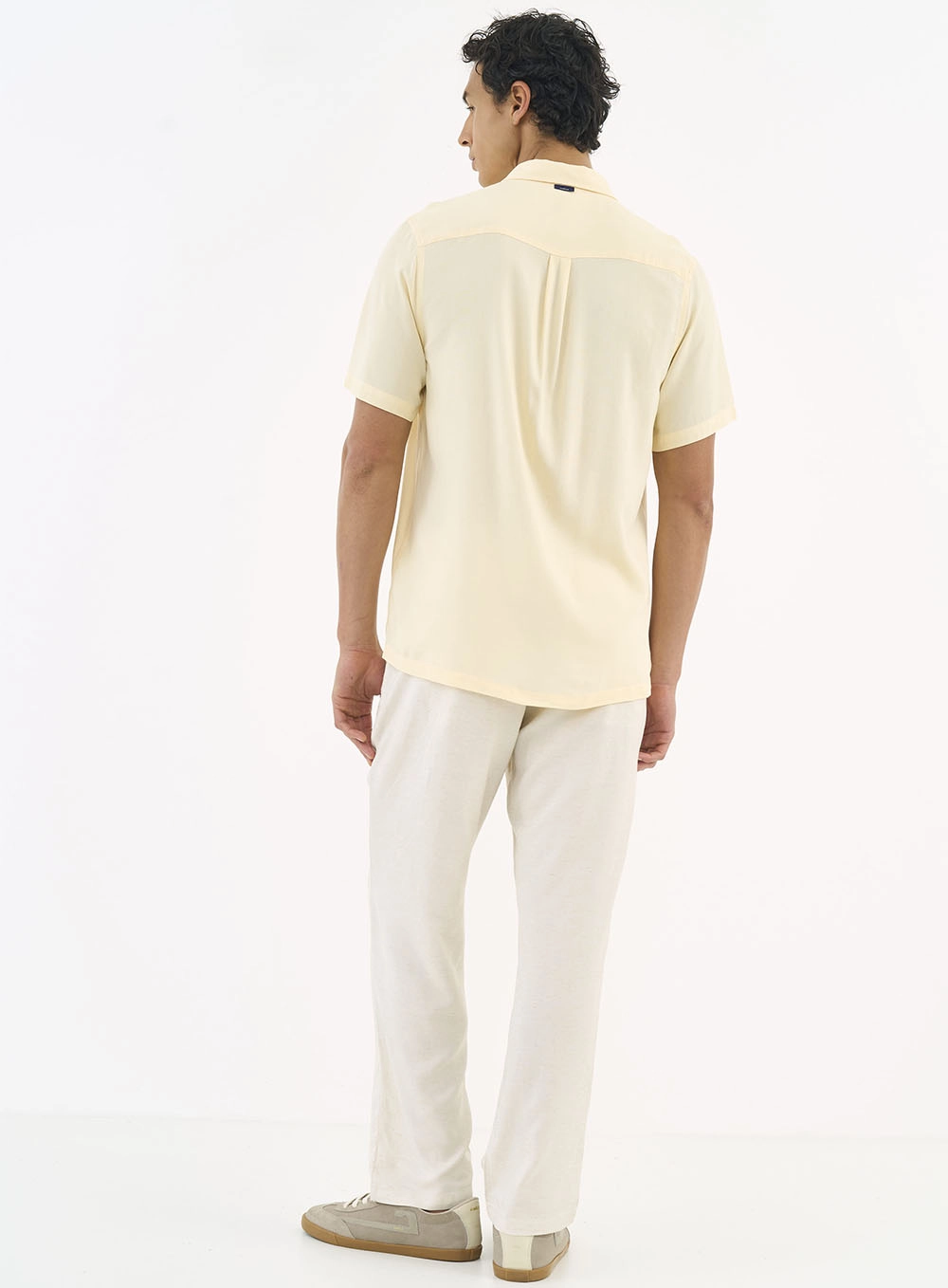 Camisa Relax Manga Curta Bege
