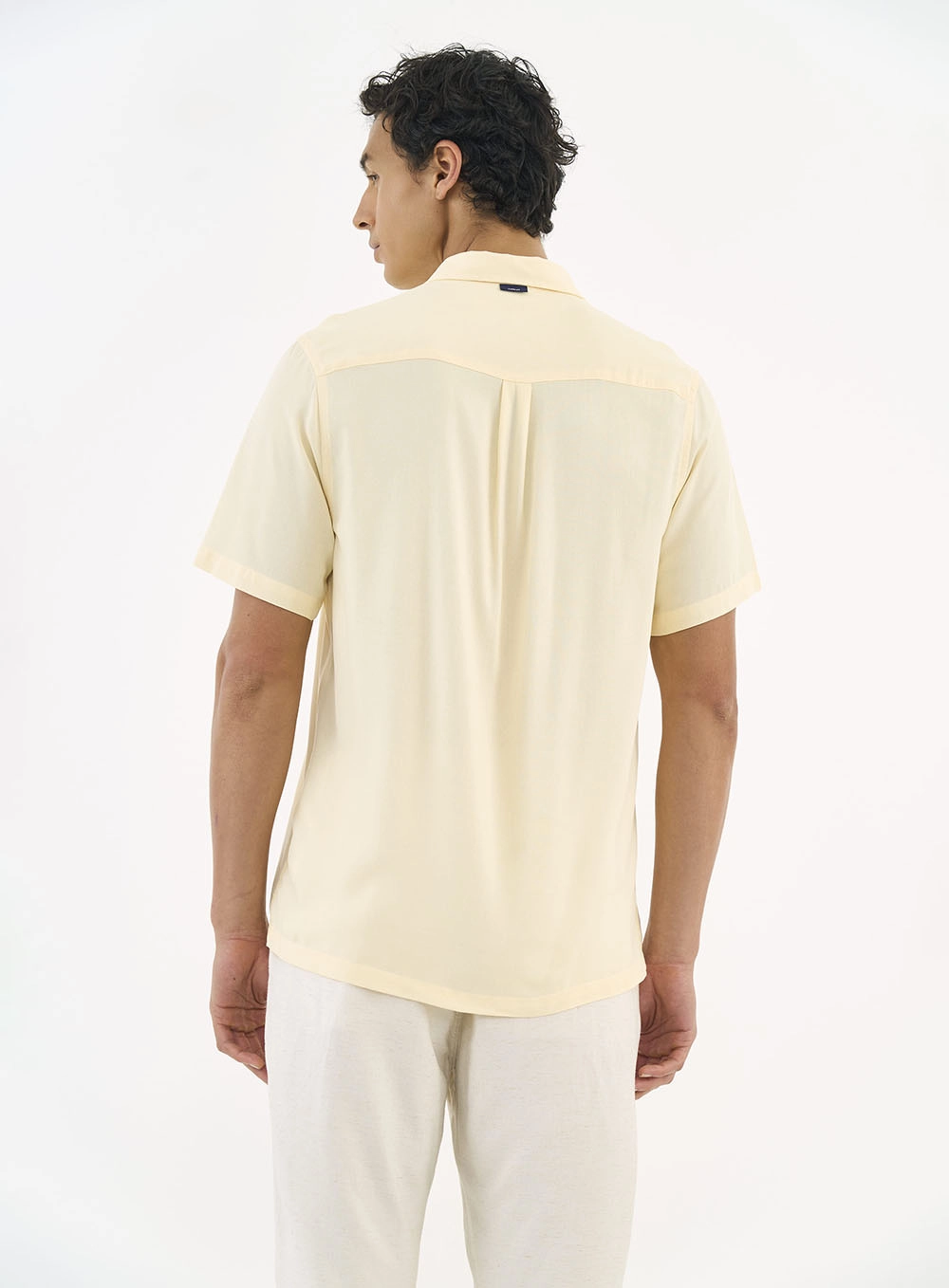 Camisa Relax Manga Curta Bege