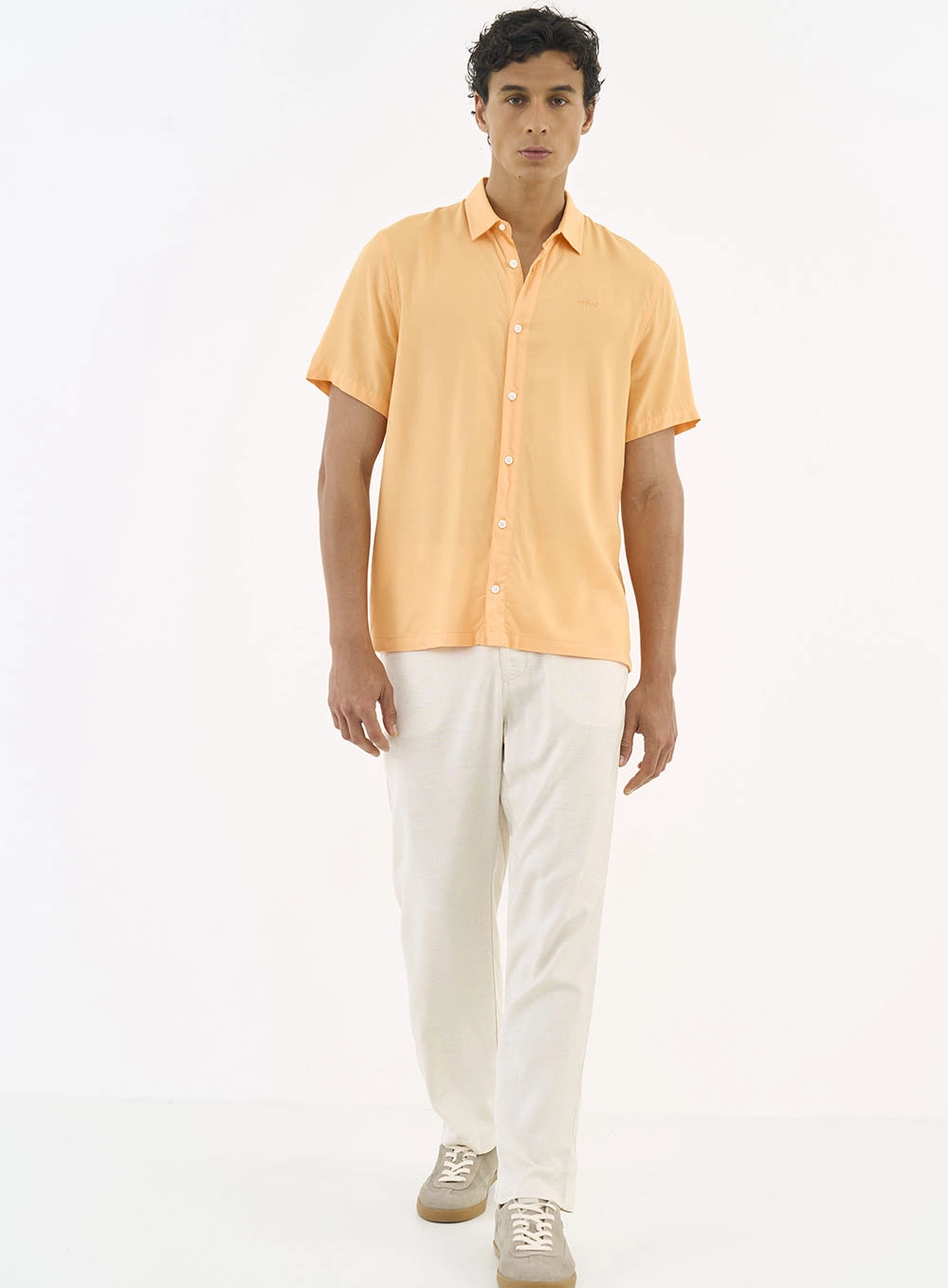 Camisa Relax Manga Curta Laranja