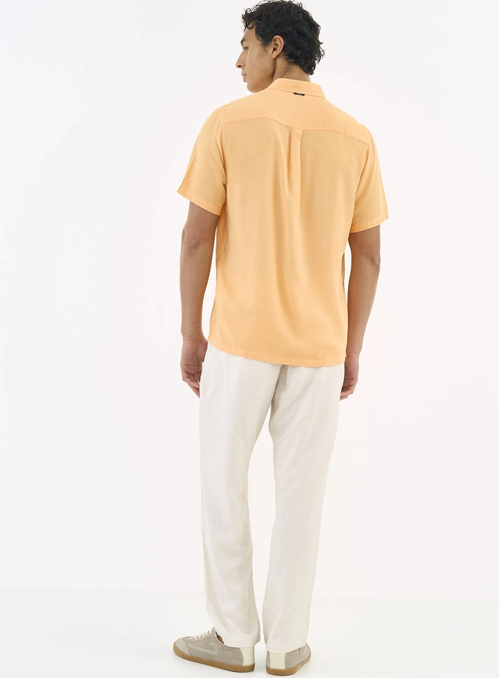 Camisa Relax Manga Curta Laranja