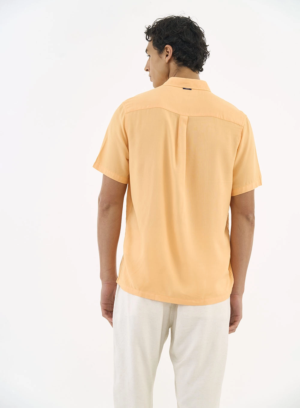 Camisa Relax Manga Curta Laranja