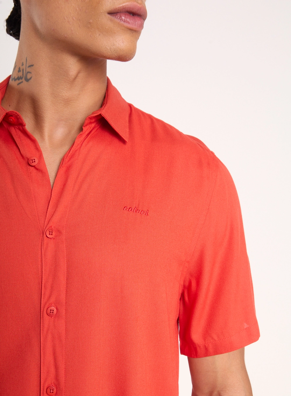Camisa Relax Manga Curta Vermelho