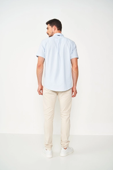 Camisa Manga Curta Essential Slim Azul