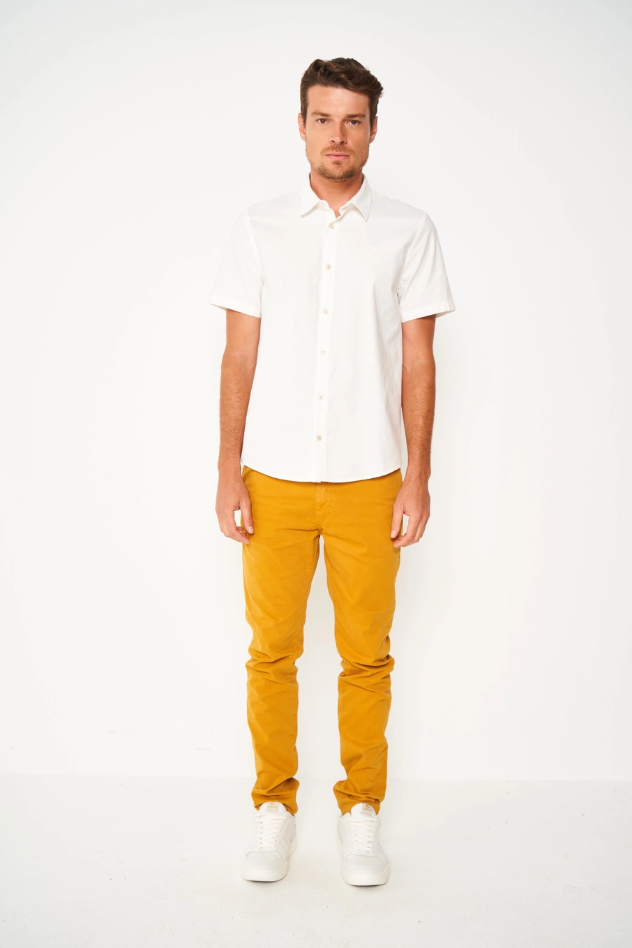 Camisa Manga Curta Essential Slim Azul