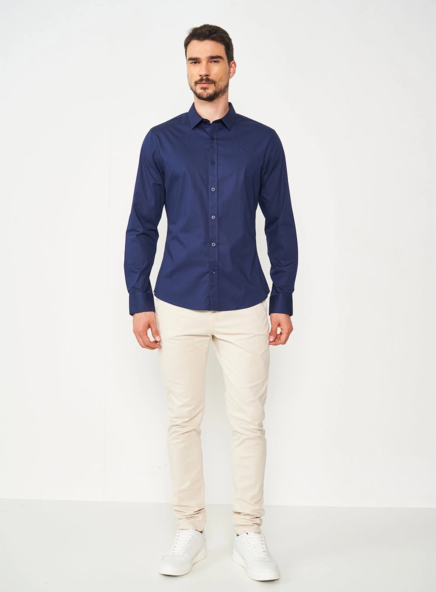 Camisa Masculina Essential Slim Algodão