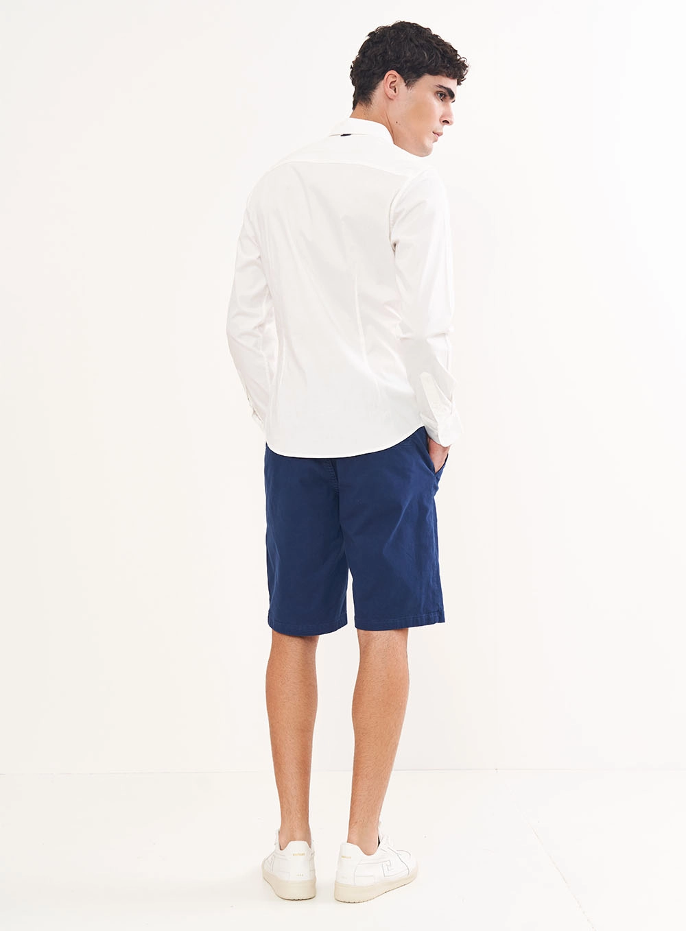 Camisa Masculina Essential Slim Algodão Branco