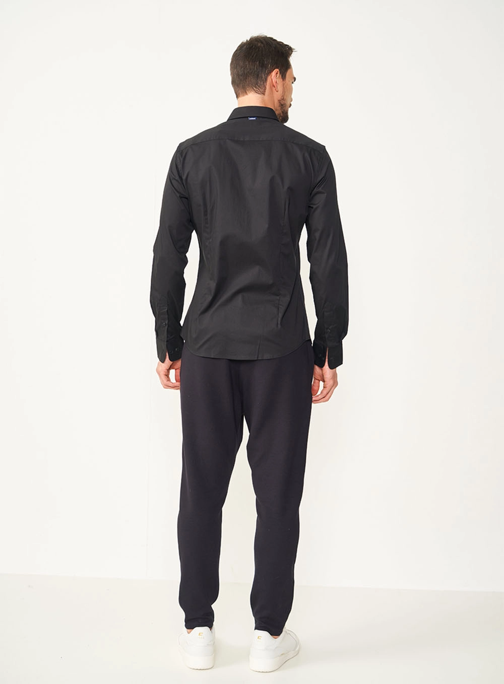 Camisa Masculina Essential Slim Algodão Preto