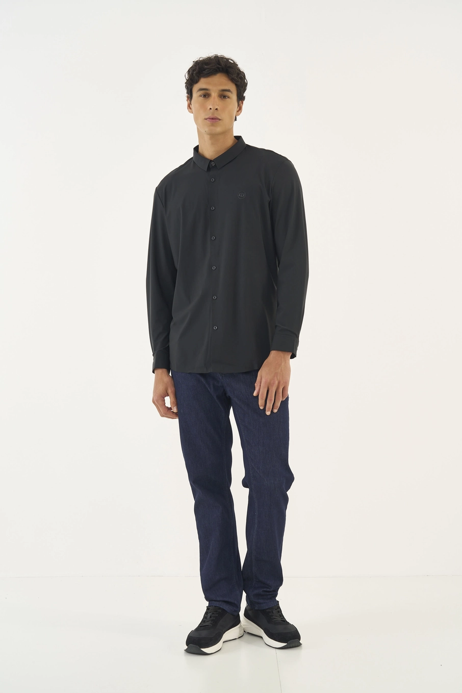 Camisa Manga Longa Flex Poliamida Preto