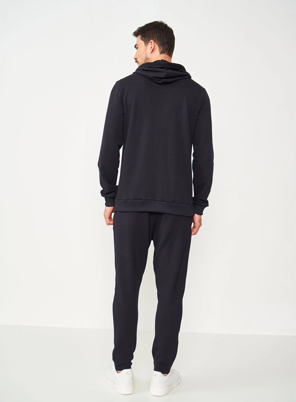 Jaqueta Slim De Moletom Com Capuz Preto