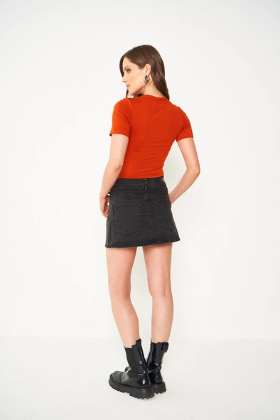 Camiseta Feminina Slim Viscose Laranja
