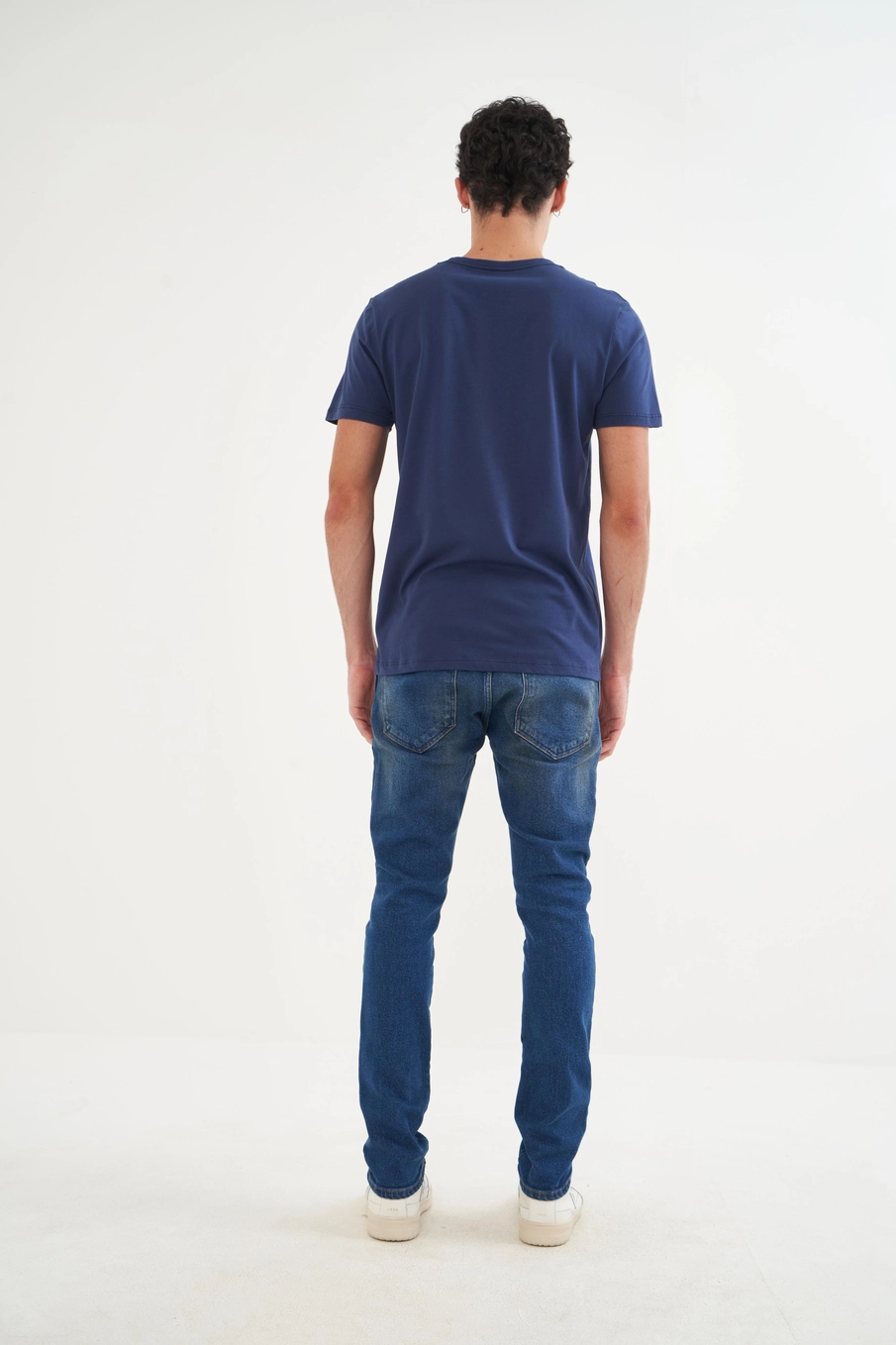 Camiseta Masculina Essential Algodão - Pima Azul Darkness