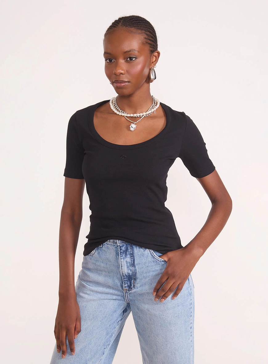 Kit 2 Peças Blusa Feminina Slim Algodão Canelada