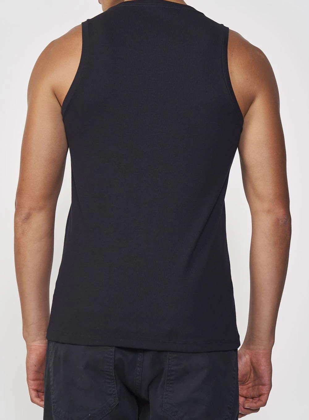 Regata Masculina Essential Algodão Canelada Preto