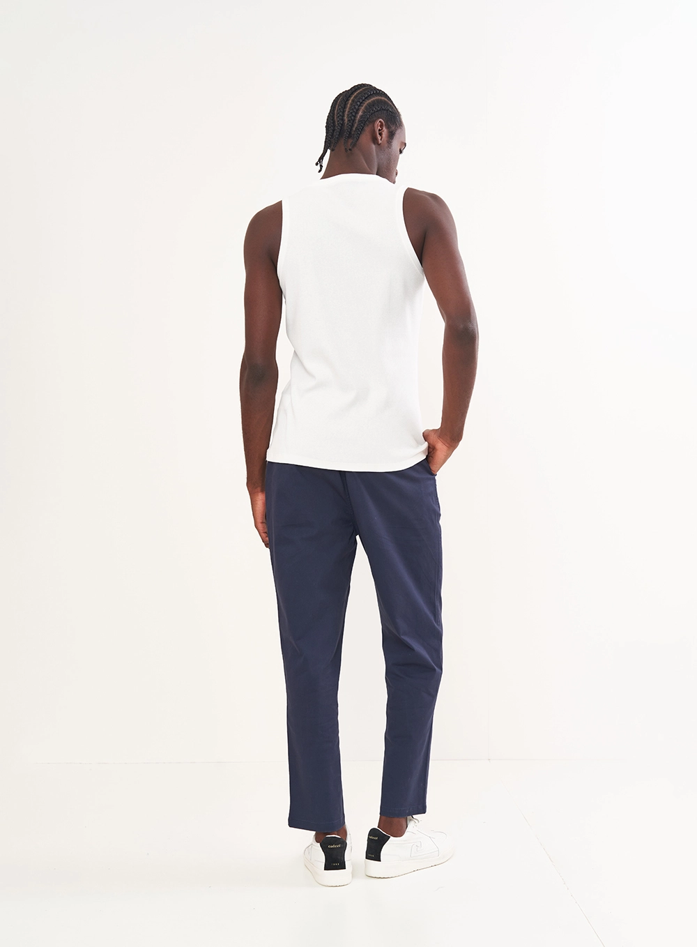 Regata Masculina Essential Algodão Canelada Off Shell