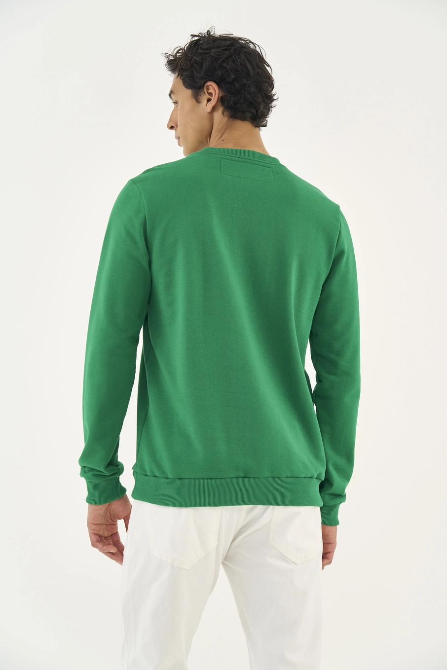 Blusão De Moletom Masculino Essential Gola Careca Verde