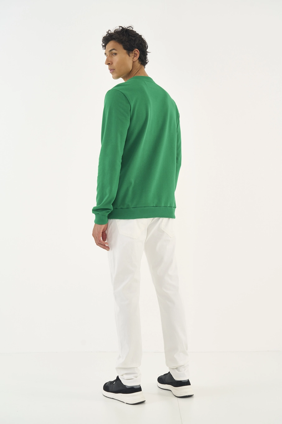 Blusão De Moletom Masculino Essential Gola Careca Verde