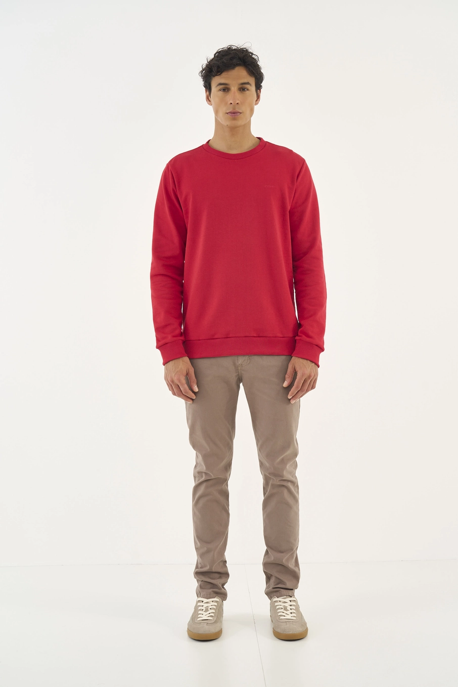Blusão De Moletom Masculino Essential Gola Careca Vermelho