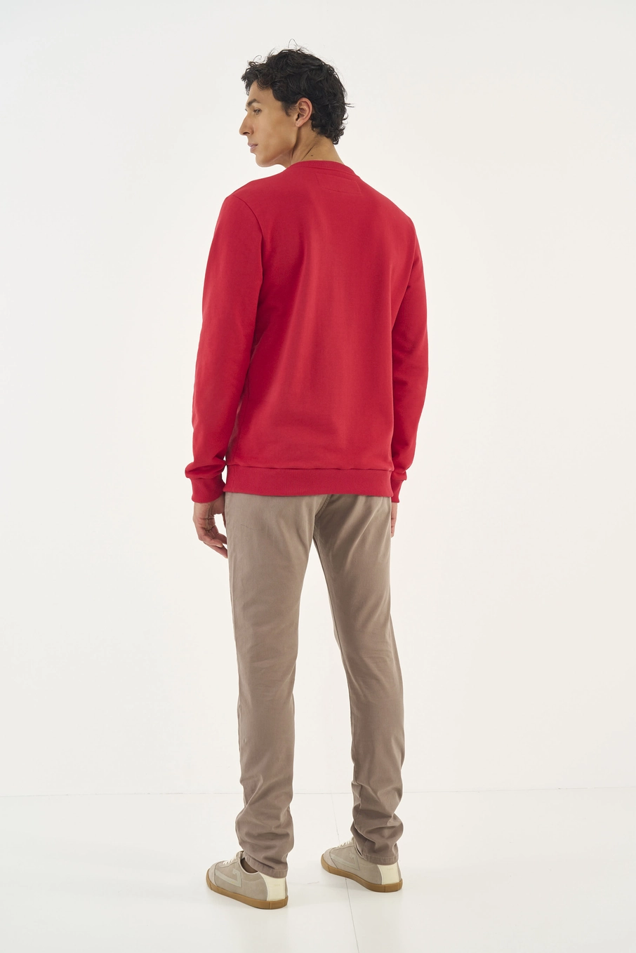 Blusão De Moletom Masculino Essential Gola Careca Vermelho