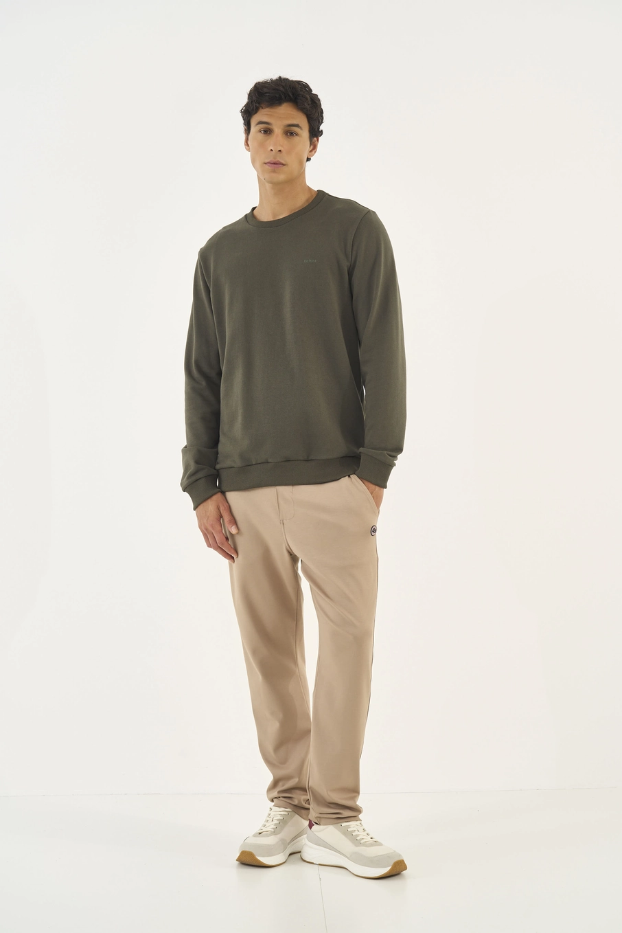 Blusão De Moletom Masculino Essential Gola Careca Verde