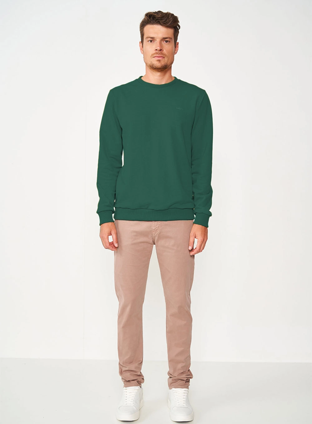 Blusão De Moletom Masculino Essential Gola Careca Verde