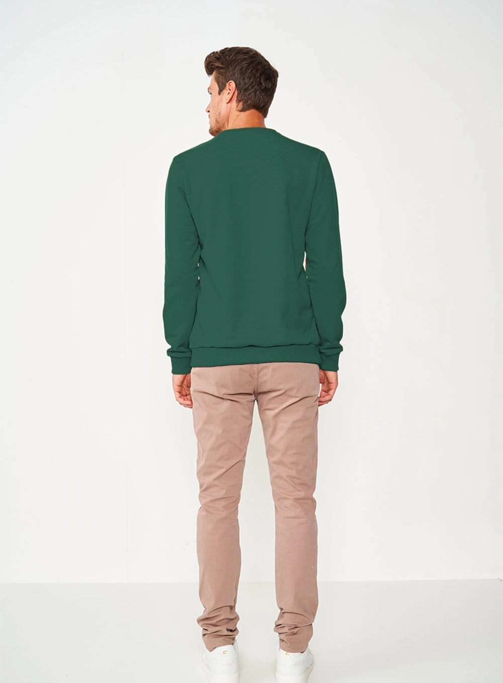 Blusão De Moletom Masculino Essential Gola Careca Verde