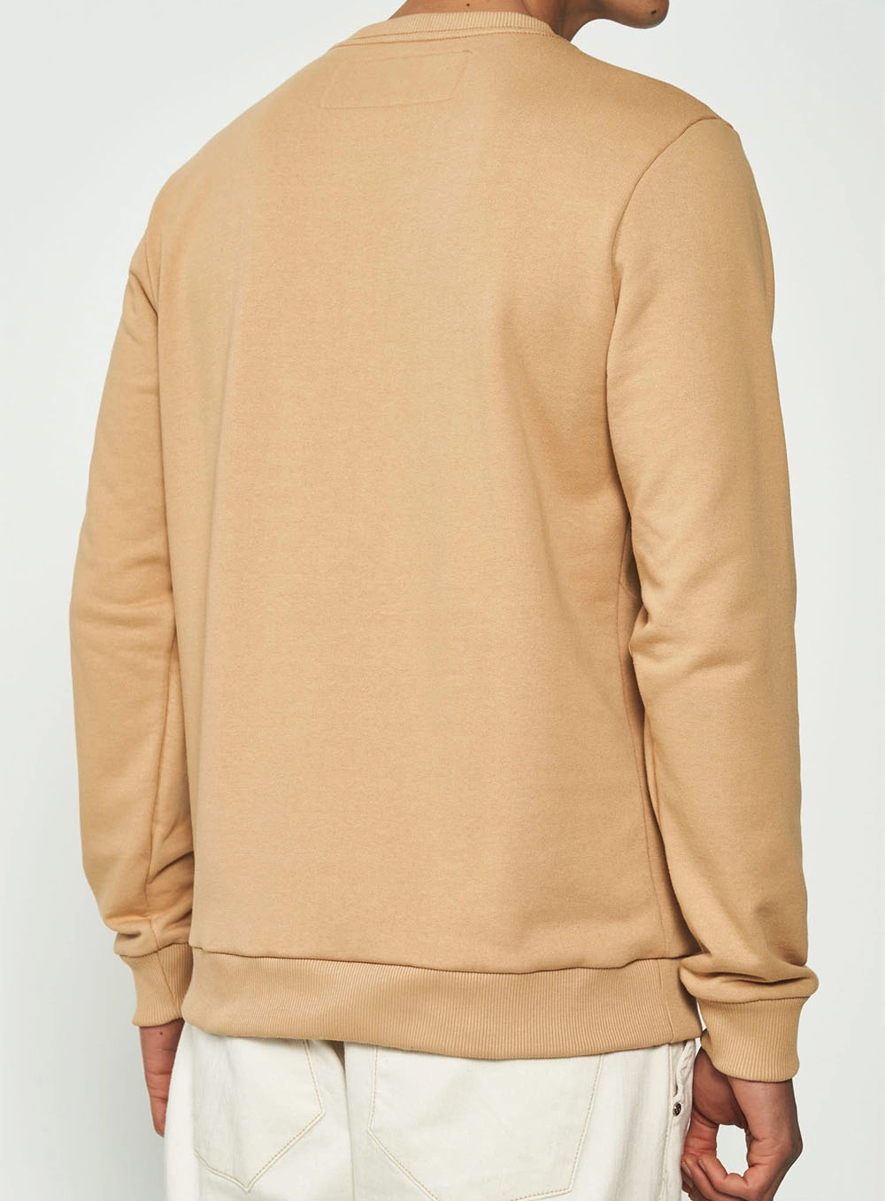 Blusão De Moletom Masculino Essential Gola Careca Bege Bear