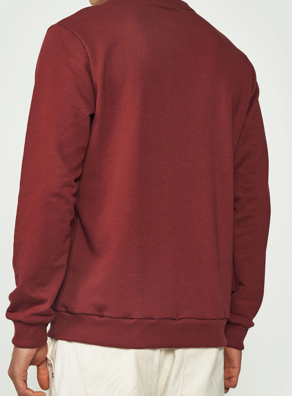 Blusão De Moletom Masculino Essential Gola Careca Bordô Sweet Berry