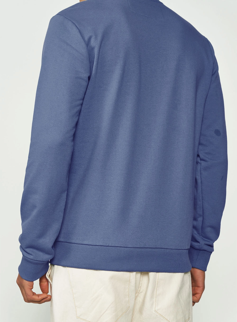 Blusão De Moletom Masculino Essential Gola Careca Azul Darkness