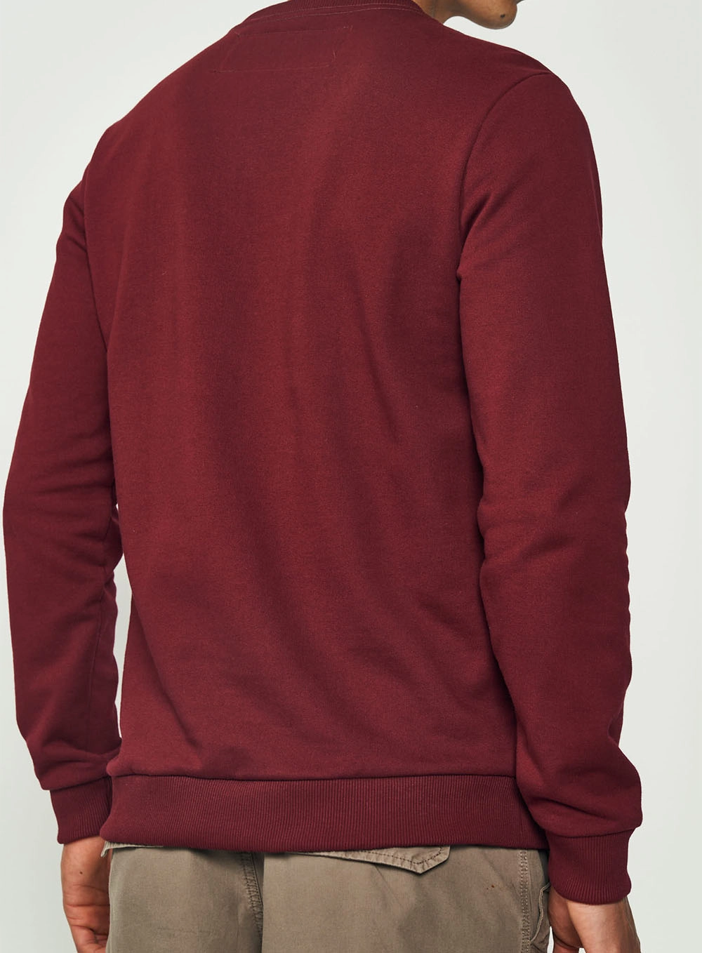 Blusão De Moletom Masculino Essential Gola Careca Bordô