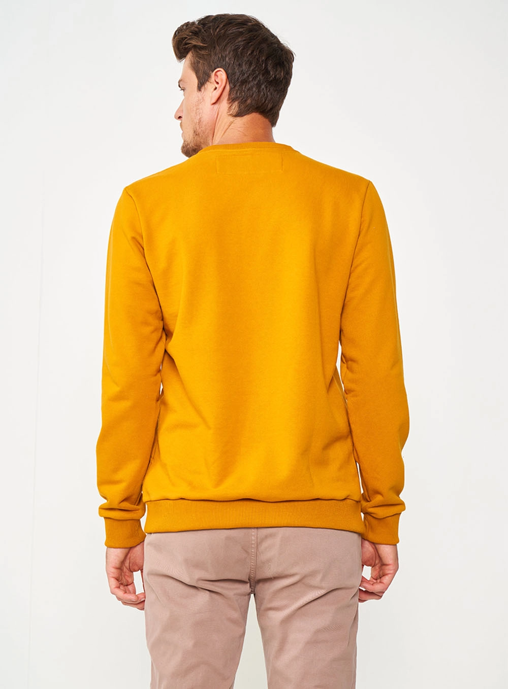 Blusão De Moletom Masculino Essential Gola Careca Amarelo