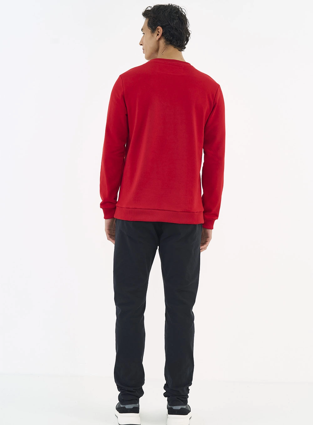 Blusão De Moletom Masculino Essential Gola Careca Vermelho
