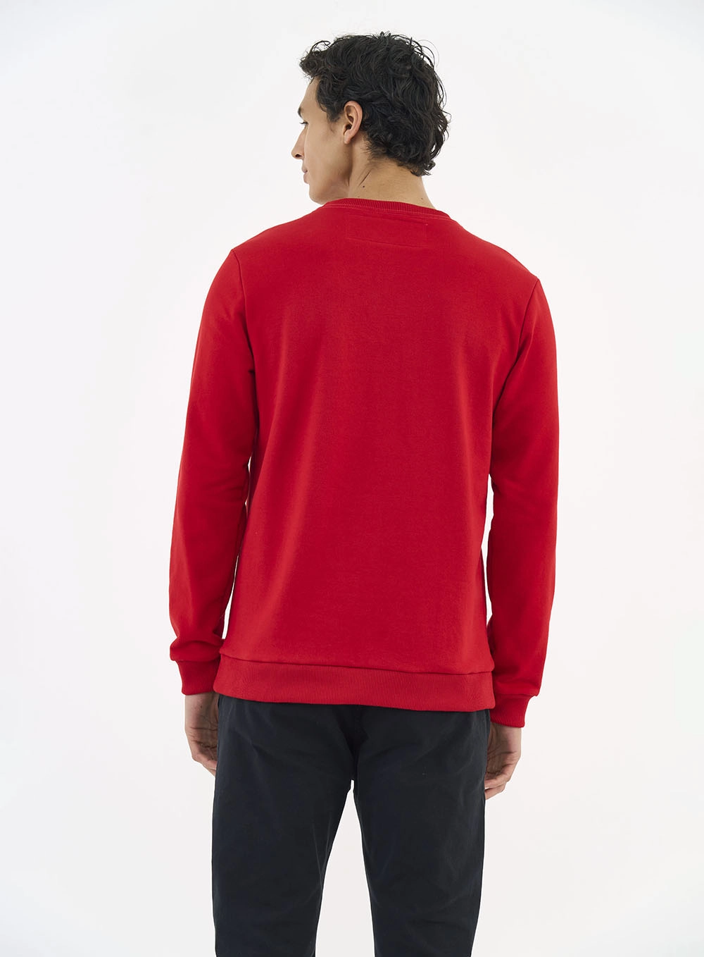 Blusão De Moletom Masculino Essential Gola Careca Vermelho