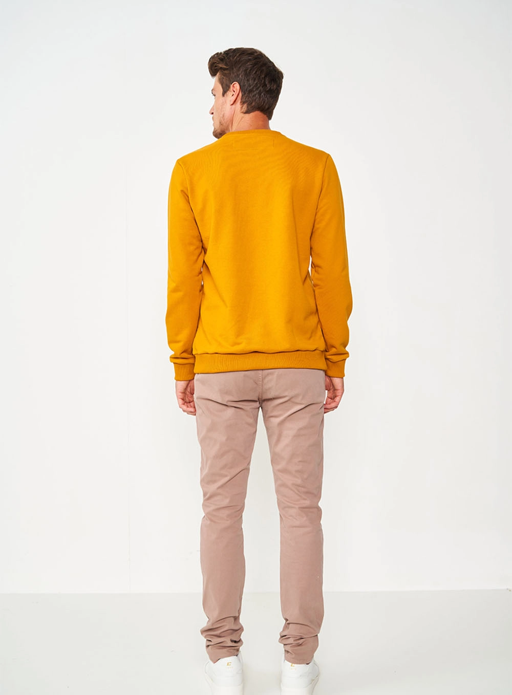 Blusão De Moletom Masculino Essential Gola Careca Amarelo