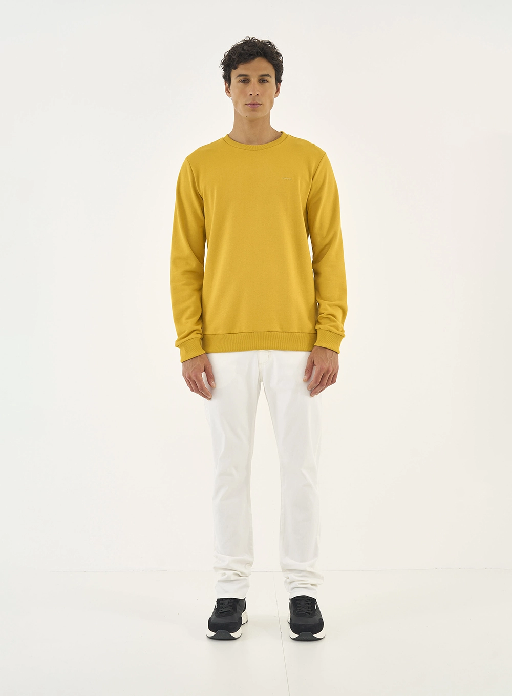 Blusão De Moletom Masculino Essential Gola Careca Amarelo
