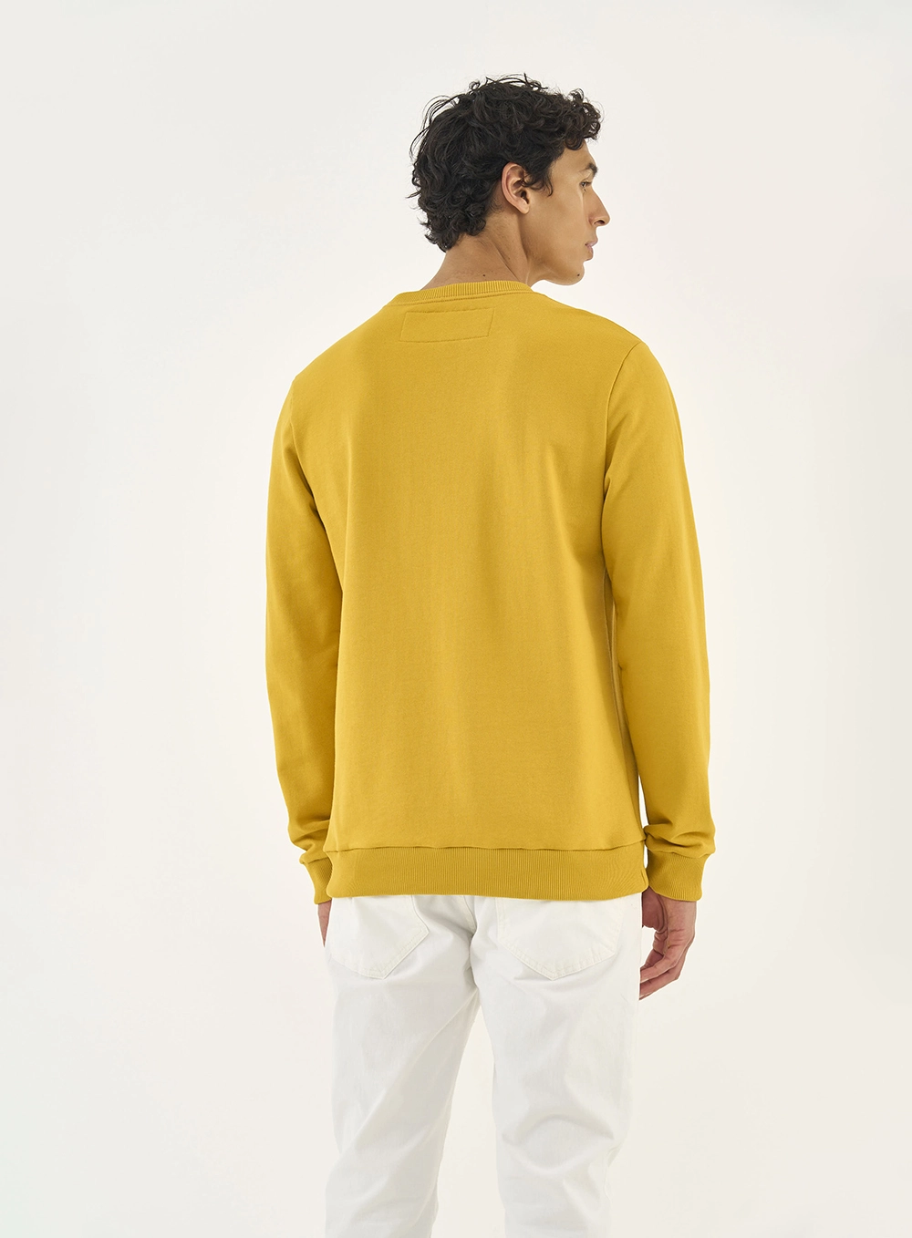 Blusão De Moletom Masculino Essential Gola Careca Amarelo
