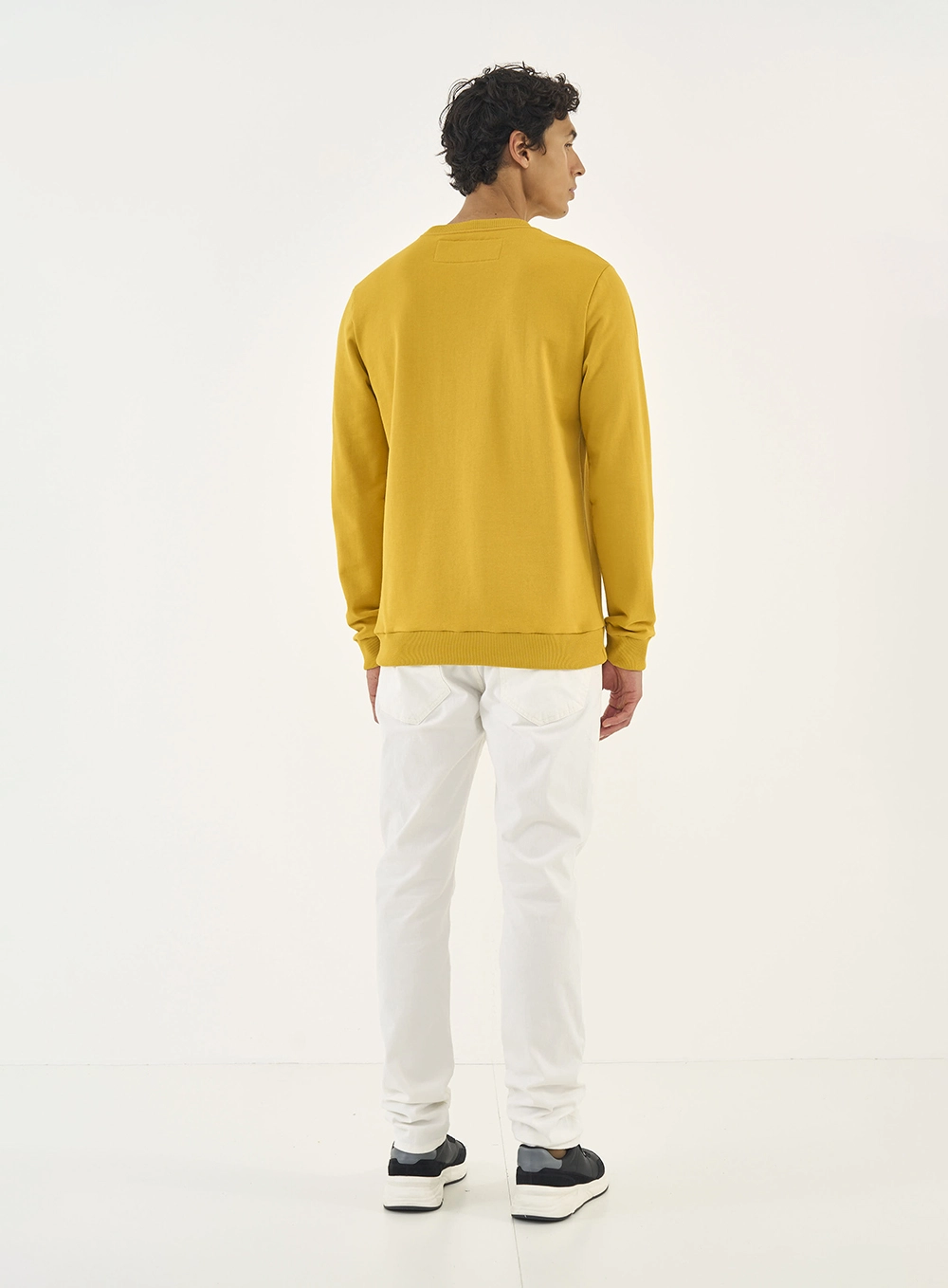 Blusão De Moletom Masculino Essential Gola Careca Amarelo