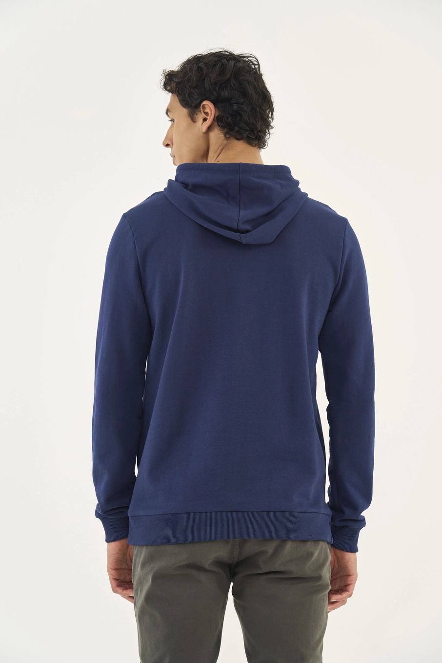 Blusão De Moletom Masculino Com Capuz Azul