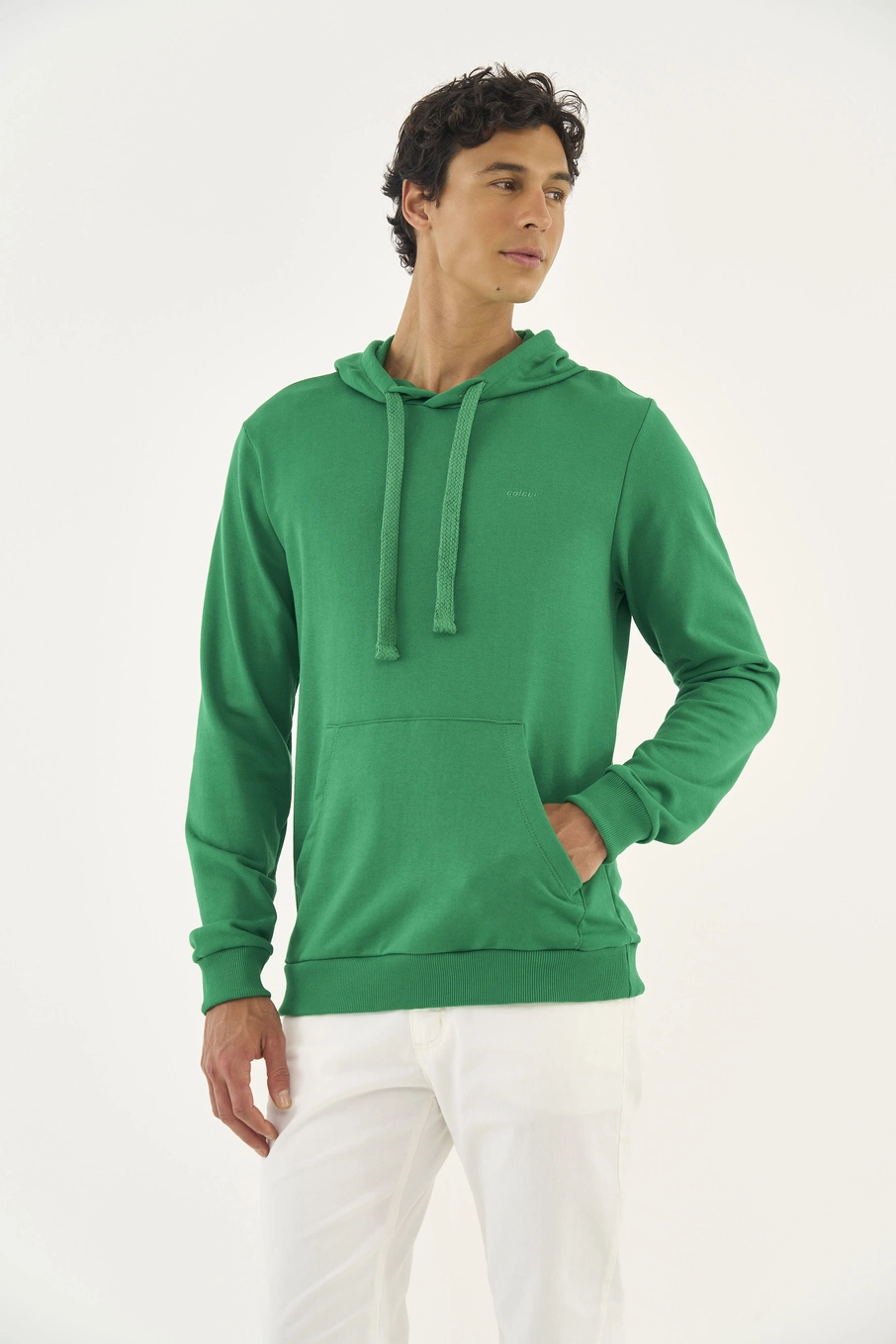 Blusão De Moletom Masculino Com Capuz Verde
