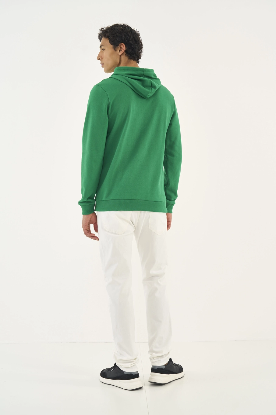 Blusão De Moletom Masculino Com Capuz Verde